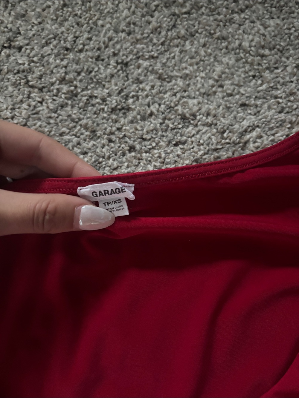 Garage Scoop Neck Long Sleeve Top - Red - Picture 2 of 2